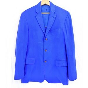 Polo by Ralph Lauren Linen Sport Coat Blazer Royal Blue Med 40R SEE MEASUREMENTS
